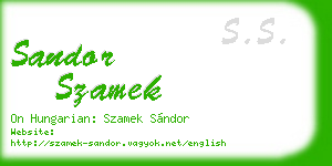 sandor szamek business card