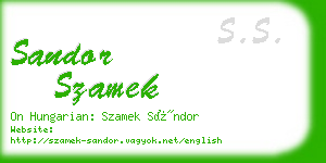 sandor szamek business card